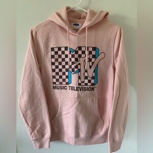 Old Navy vintage style pink MTV hoodie sweatshirt size S